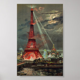 Póster Viñeta Torre Eiffel París Francia