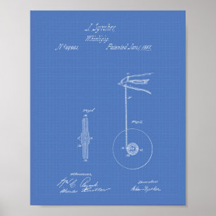 Póster Viñeta Yoyo 1867 Patent Art Blueprint