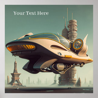 Póster Viñetas de ciencia ficción espectaculares coches v