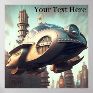 Póster Viñetas de ciencia ficción espectaculares coches v