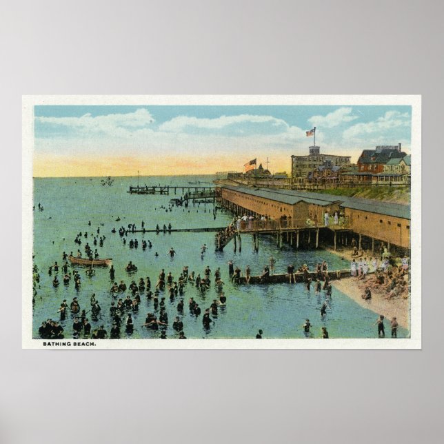 Póster Viñetería de Martha, vista aérea de la playa (Frente)