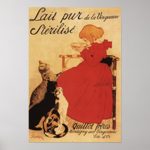 Póster Vingeanne Milk Girl with Cats
