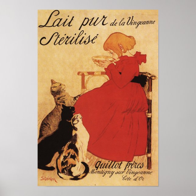 Póster Vingeanne Milk Girl with Cats (Frente)