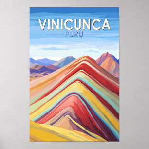 Póster Vinicunca Perú Viaje a Viaje Vintage