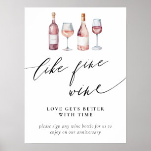 Póster Vino acuático ducha de novia como vino fino
