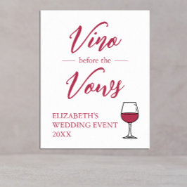 Póster Vino Antes De La Ducha Bridal Vows/Bachelorette