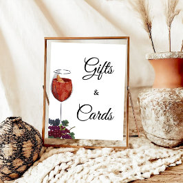 Póster Vino antes de los votos Ducha de novias regalos y