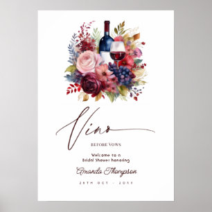 Póster Vino Antes de Votos Bienvenida de Floral de Desped