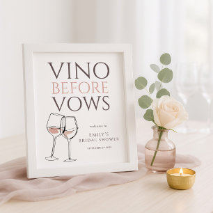 Póster Vino Antes de Votos Doodle Bienvenida de Vino Desp
