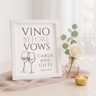 Póster Vino Antes de Votos Tarjetas de Garabatos Regalos