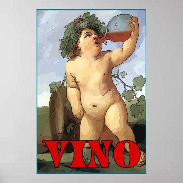Póster Vino bebebedor de Bacchus, VINO (Frente)