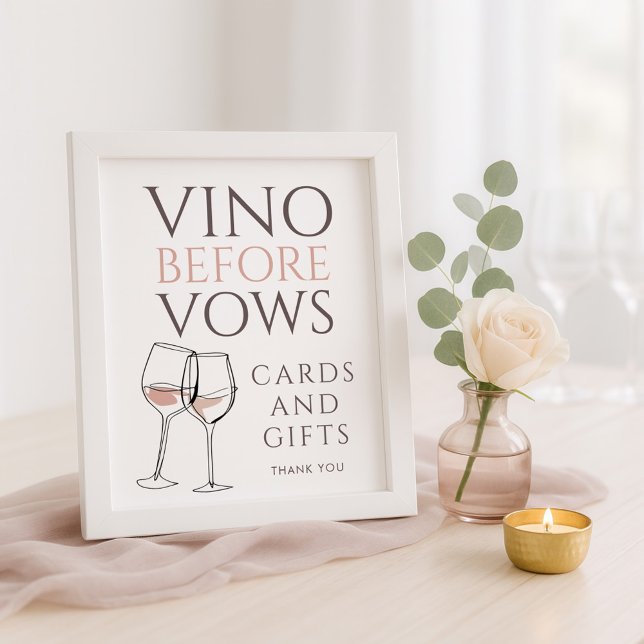 Póster Vino Before Vows Doodle Cards Gifts Bridal Shower (Subido por el creador)