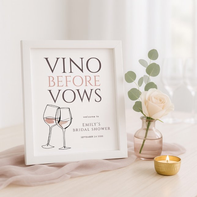 Póster Vino Before Vows Doodle Wine Welcome Bridal Shower (Subido por el creador)