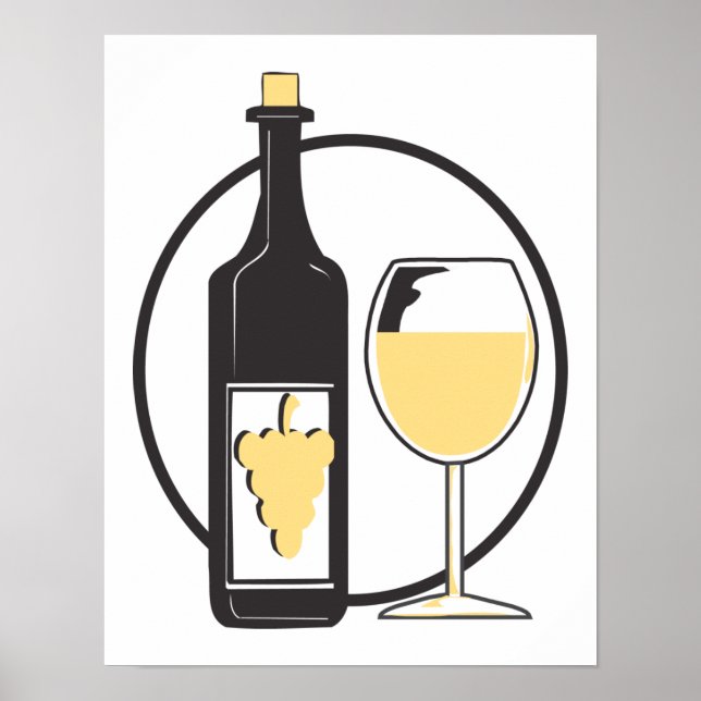 Póster Vino blanco (Frente)