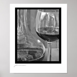 Póster vino blanco y negro dos