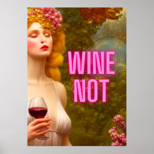 Póster Vino Colorido Que Mamá Cita Vino Sin Estilo Retro