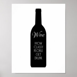 Póster Vino, cómo la gente elegante se emborracha.