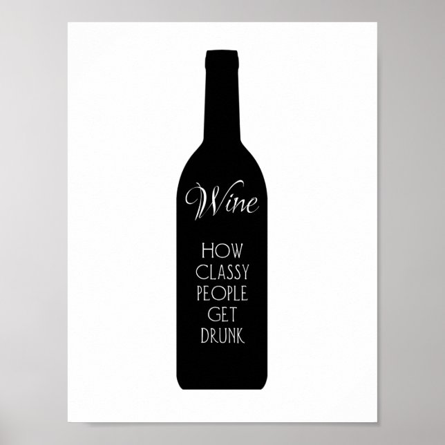 Póster Vino, cómo la gente elegante se emborracha. (Frente)