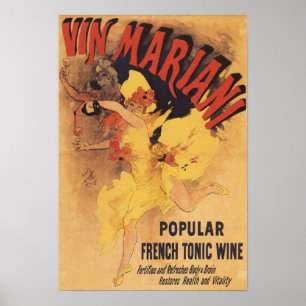 Póster Vino de colada del chica de baile de Vin Mariani
