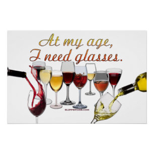 Póster Vino de SlipperyJoe's Wine Glasses vino fermentado