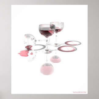 Póster Vino derramado