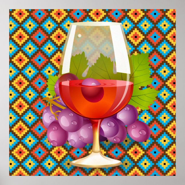 Póster Vino en uvas (Frente)
