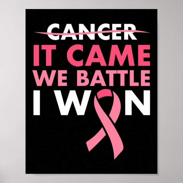 Póster Vino Que Gané Sobreviviente De Cáncer (Frente)