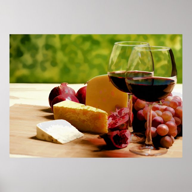 Póster Vino rural, queso y fruta (Frente)