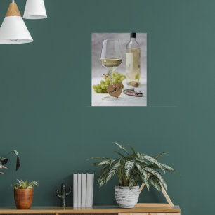 Póster Vino Sommelier Vine Lover Botella de uva Diseño