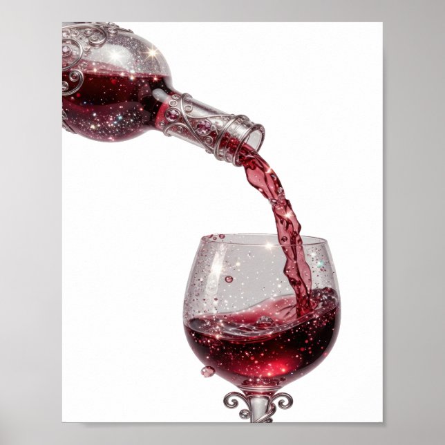 Póster Vino Tinto Plata Frío (Frente)