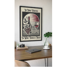 Vino Veritas Art Deco Vino Rojo y Negro