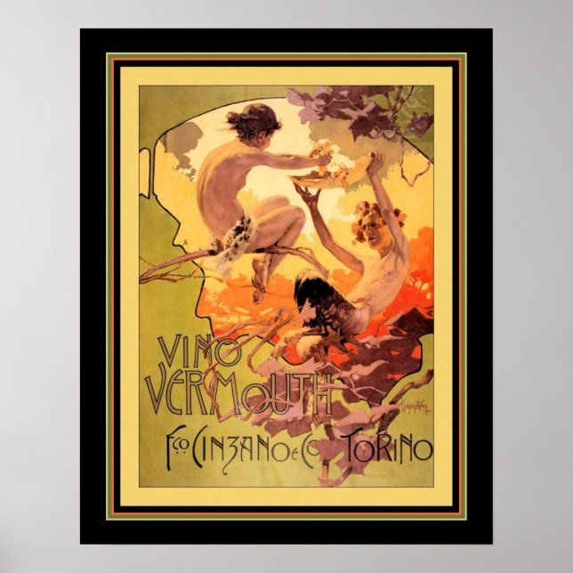 Póster "Vino Vermouth" Art Nouveau Poster, aproximadament (Frente)