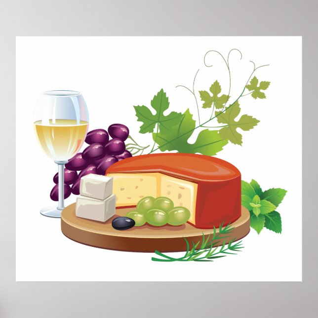 Póster Vino y queso (Frente)