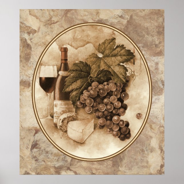 Póster Vino y queso (Frente)