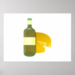 Póster Vino y queso