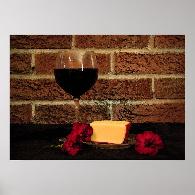 Póster Vino y queso (Frente)