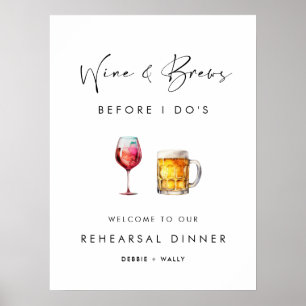 Póster Vino y se prepara antes del ensayo de la cena