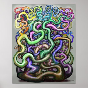 Póster Vinos arcoiris torcidos