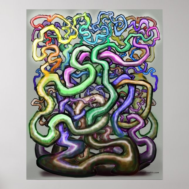 Póster Vinos arcoiris torcidos (Frente)