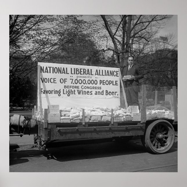 Póster Vinos ligeros y cerveza: 1924 (Frente)