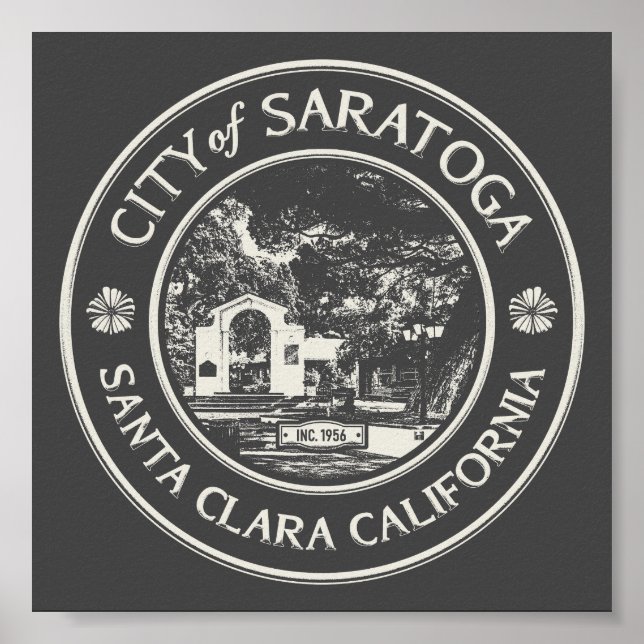 PÓSTER VINTACIÓN DE SARATOGA CALIFORNIA (Frente)