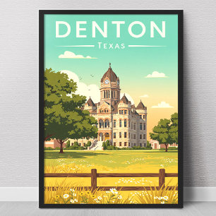 Póster Vintae Denton Texas