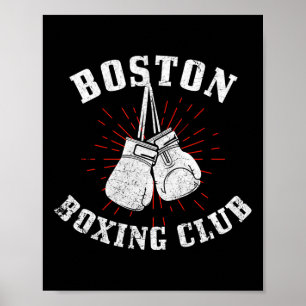 Póster Vintag de guantes de boxeo con problemas en Boston