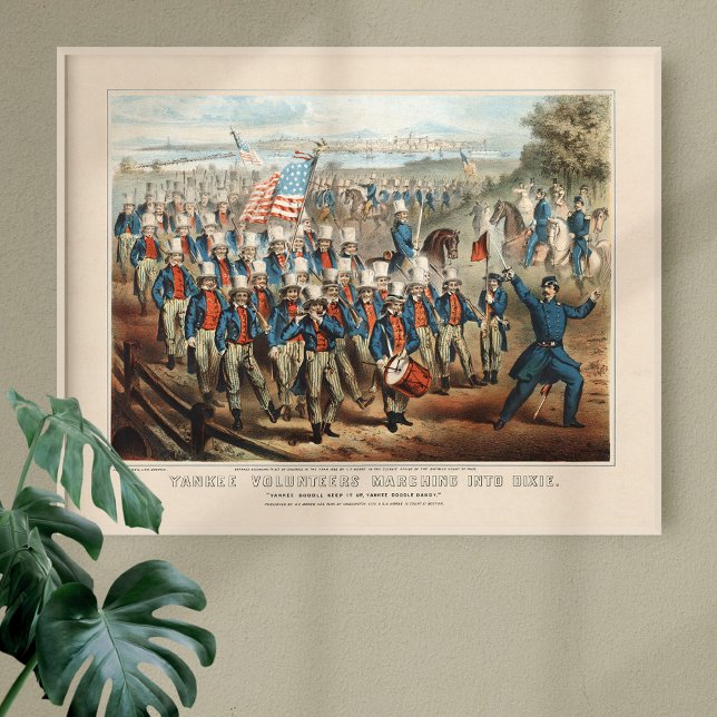 Póster Vintage 1862 Yankee Volunteers marcha en Dixie (Subido por el creador)