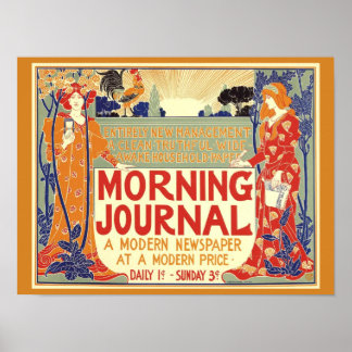 Póster VINTAGE 1895 MORNING JOURNAL NOWSPAPER Cover Copy
