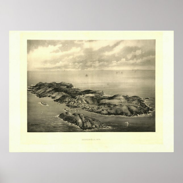 Póster Vintage 1896 Monhegan Island Print (Frente)