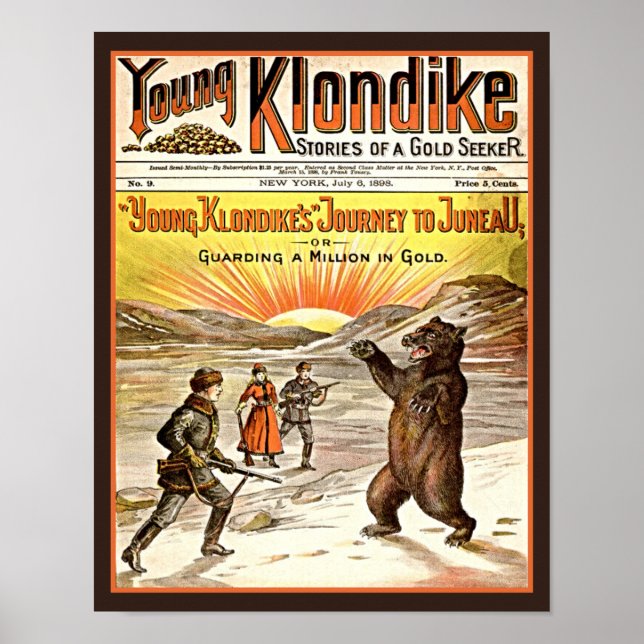 Póster Vintage 1898 Young Klondike Dime Novel (Frente)