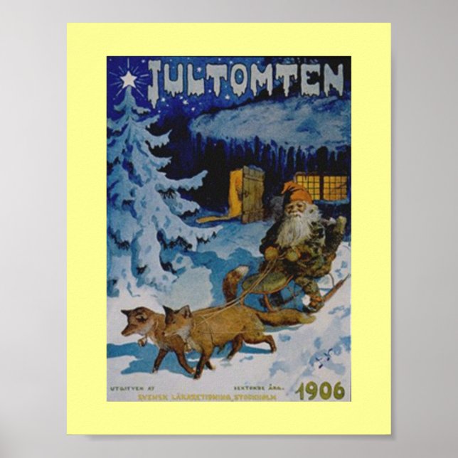 Póster Vintage 1906 Swedish Christmas Poster (Frente)