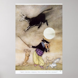 Póster Vintage 1913 "Cat And The Fiddle" by A. Rackham