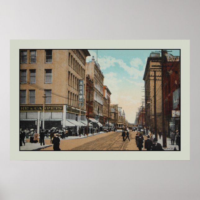 Póster Vintage 1914 Queen Street, Toronto, Canada (Frente)